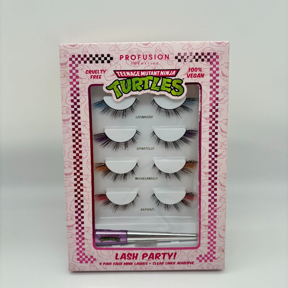 Profusion Cosmetics Teenage Mutant Ninja Turtles Lash Party 4ct & Clear Adhesive